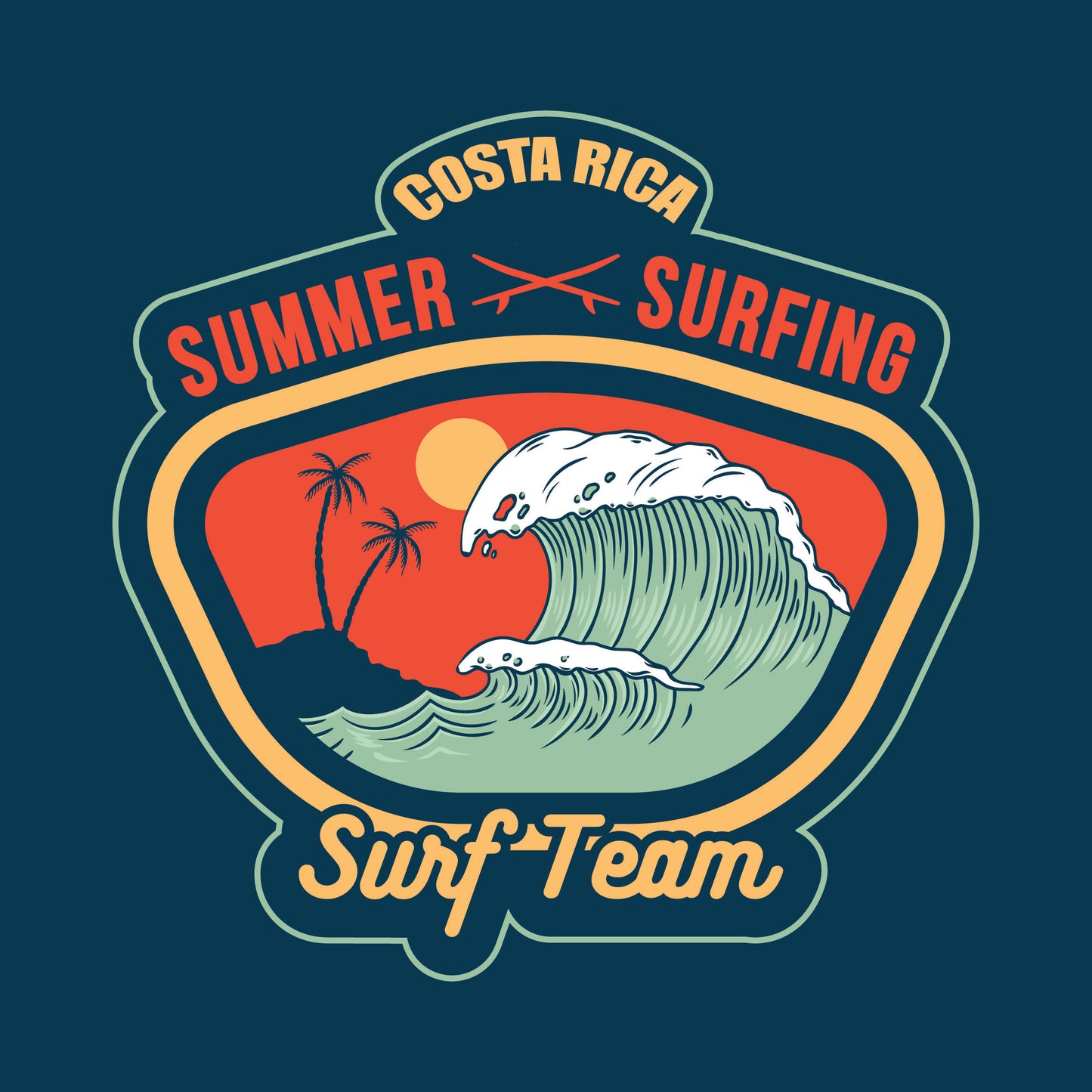 Pegatina Equipo de surf de Costa Rica