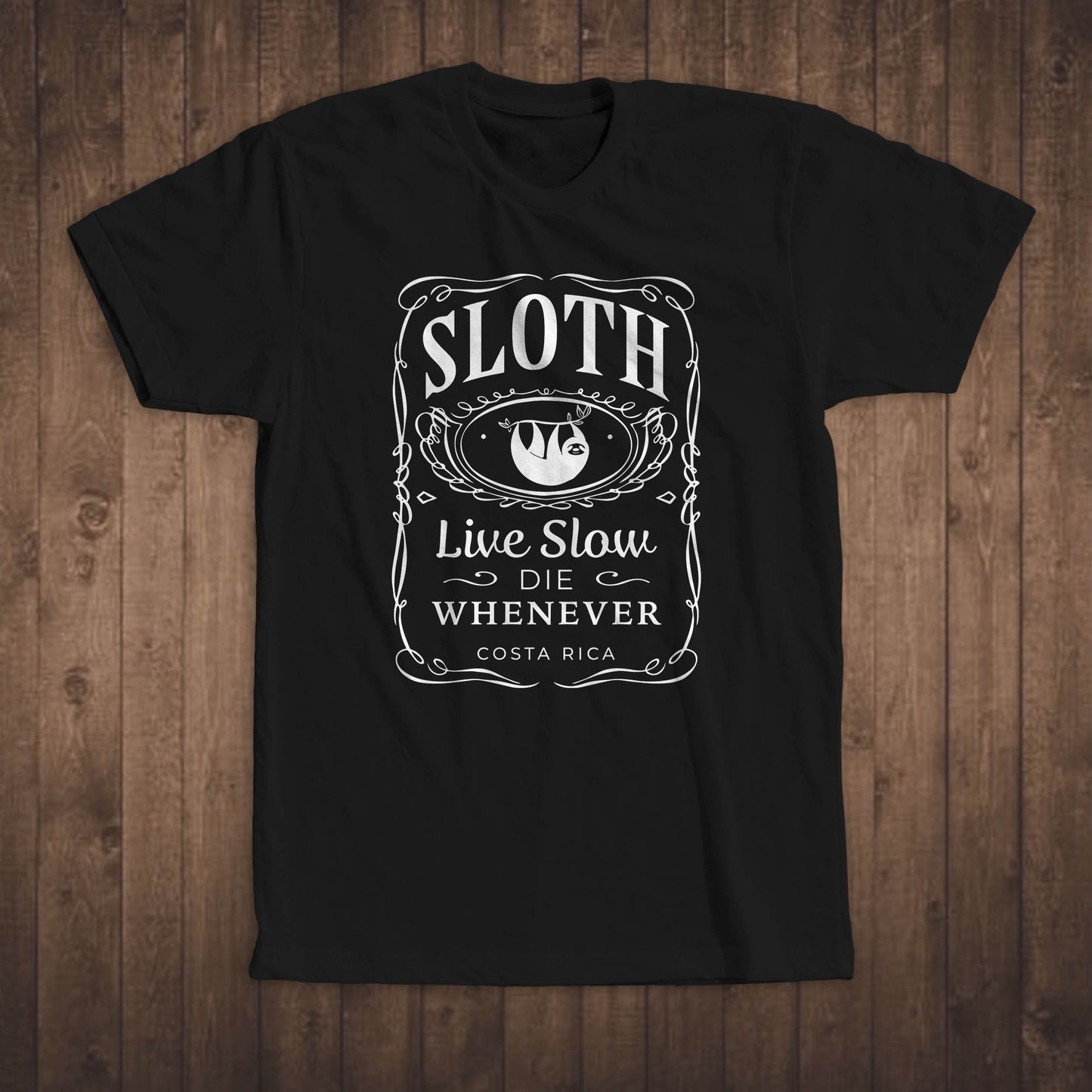 Sloth Live Slow- Mens T-Shirt