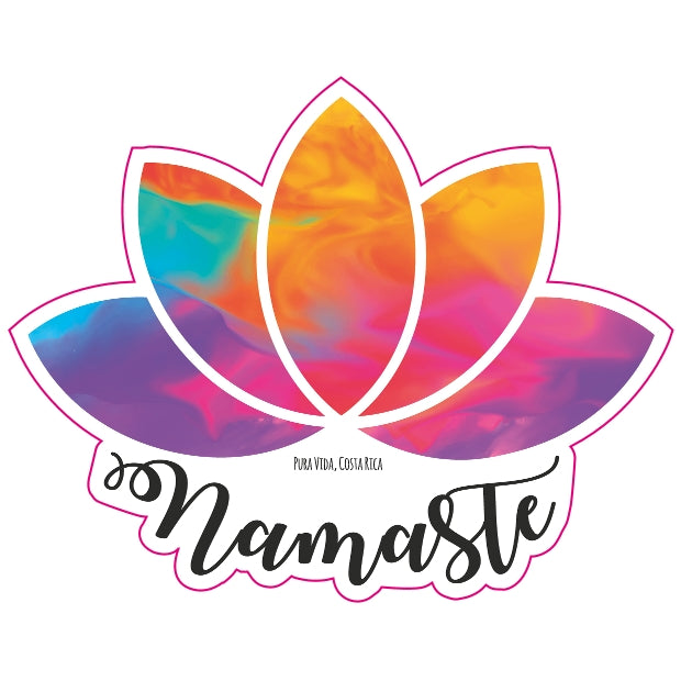 Namaste Lotus Die-Cut Sticker - Slothtoescr