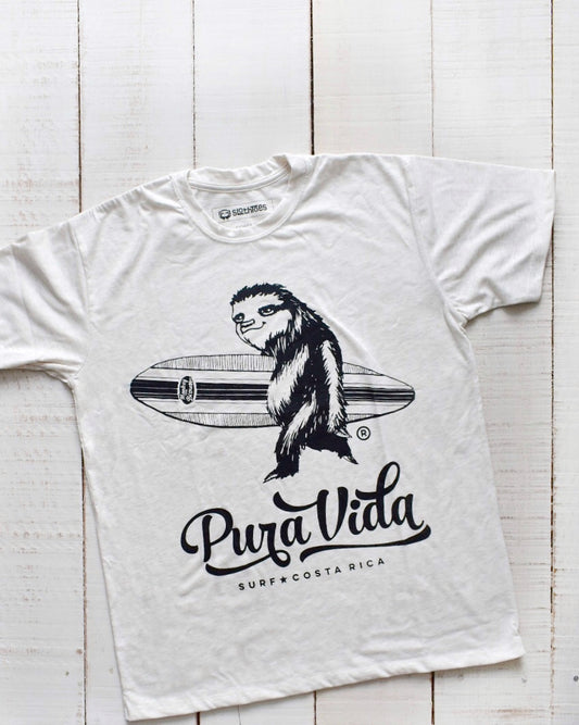 Camiseta de manga corta para hombre Surfing Sloth