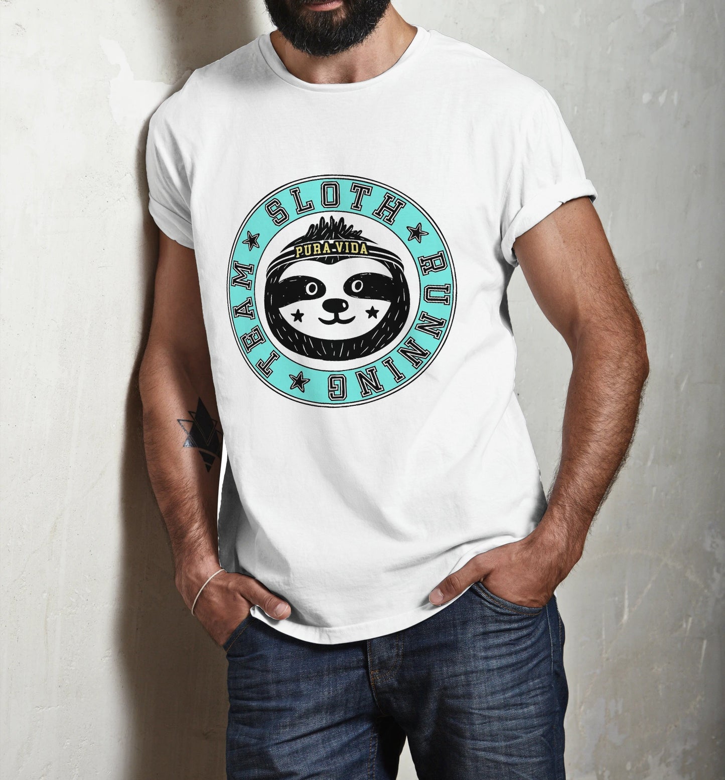 Sloth Running Team- Camiseta para hombre
